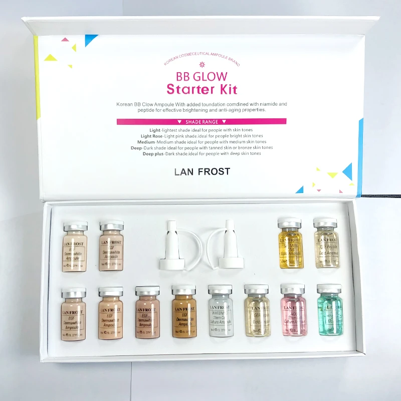 mixed bb glow Meso отбеливающий бб крем светящийся набор с дермой ручка МТС BB сыворотка светящаяся мезо основа стволовые клетки культура ампулы для яркого тона кожи - Color: mixed bb glow
