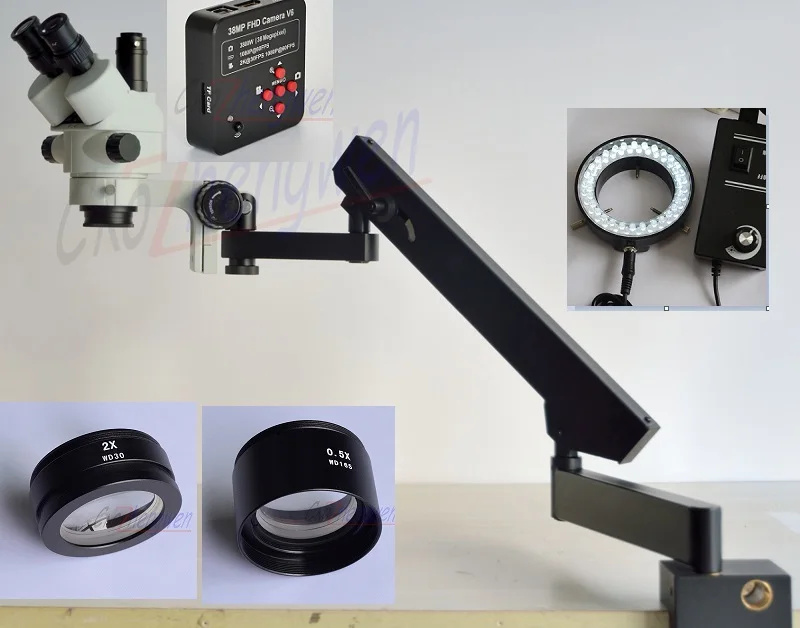

FYSCOPE 3.5X-90X STEREO ZOOM SIMUL FOCAL MICROSCOPE +ARTICULATING STAND MICROSCOPE + 38MPHDMI CAMERA