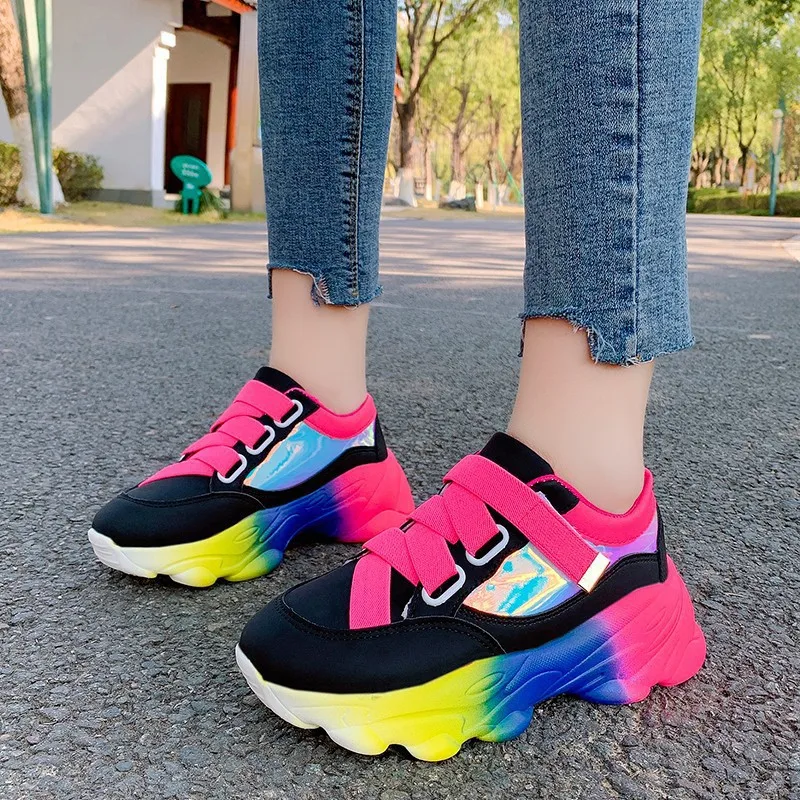 

Women Vulcanized Shoes Breathable Running Walking Sneakers Outdoor Fashion Comfortable Casual Platform Shoes Zapatillas Mujer