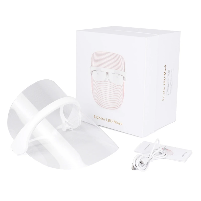 

3 цвета светодиодный светильник терапия маска для лица фотон анти-старения анти акне морщинки для стягивания кожи лечение