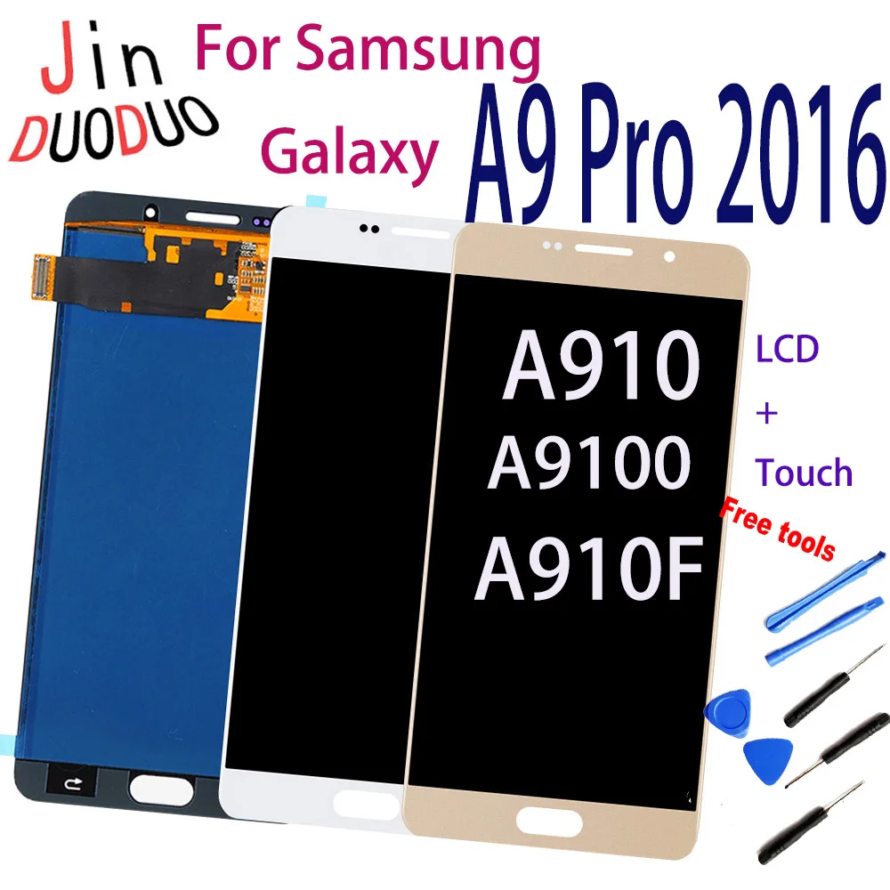 ЖК-дисплей 6,0 дюйма Amoled для Samsung Galaxy A9 Pro 2016 A910, сенсорный экран с дигитайзером в сборе для Samsung A910, сменный ЖК-экран A910F