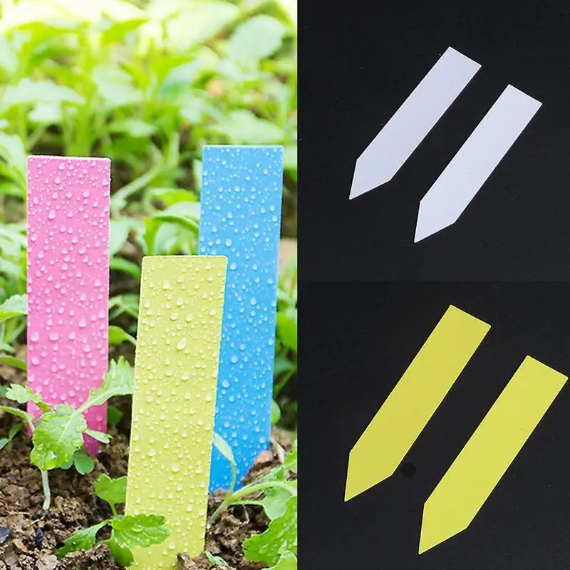 

100 Pieces Reusable PVC Plants Label Fruit Tree Garden Classification Flower Sign Seedling Tools Pot Label Plastic J2Z0