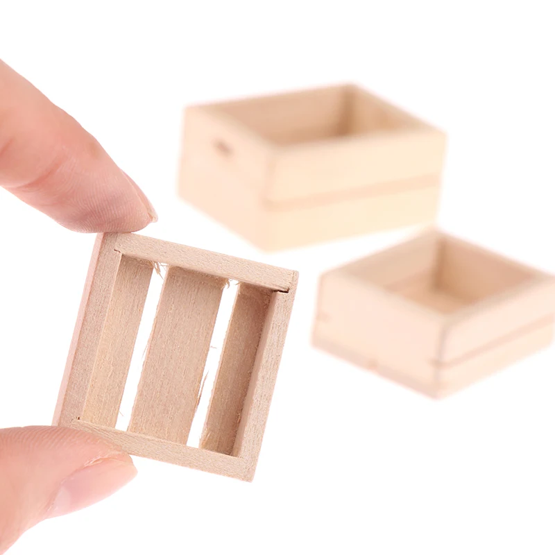 

3pcs/set Dollhouse Cute Miniature Wood Vegetable Storage Box Basket Accessories Doll House Decorations