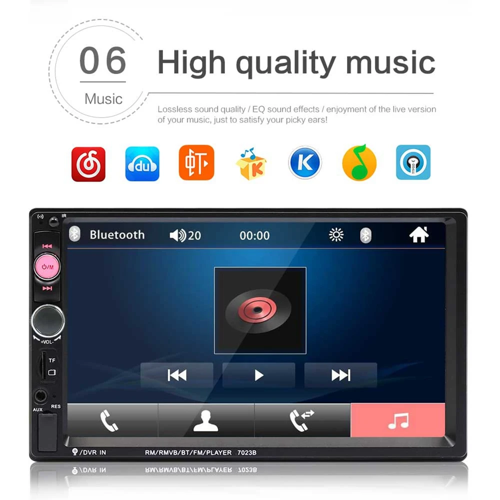 7 дюймов 2DIN HD радио автомобильный MP5 MP3-плеер видео Bluetooth FM радио AUX USB Музыка сенсорный экран тире стерео Горячая Прямая