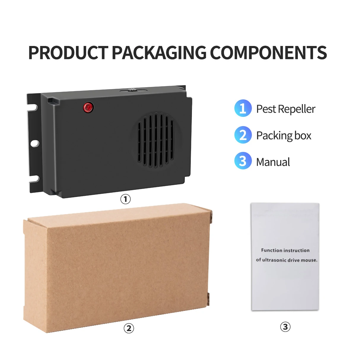 

Electronic Pest Repeller With 4pcs R14 Batteries Rodent Repellent Mouse Pets Repeller Device For Home Farm Canteen Warehouse