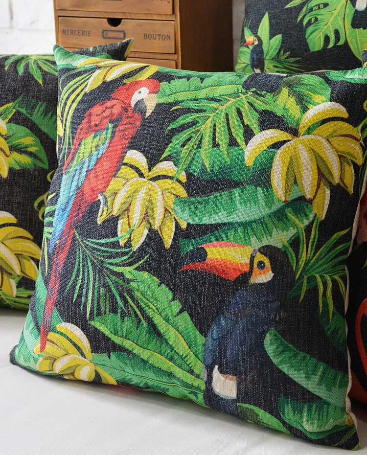 Фламинго попугаи тропический лес естественная жизнь бросок массажер