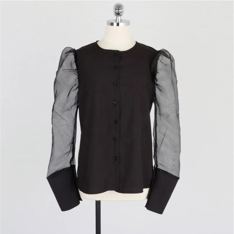 Женские блузки с v образным вырезом Meihuida элегантная Однотонная рубашка из тюля