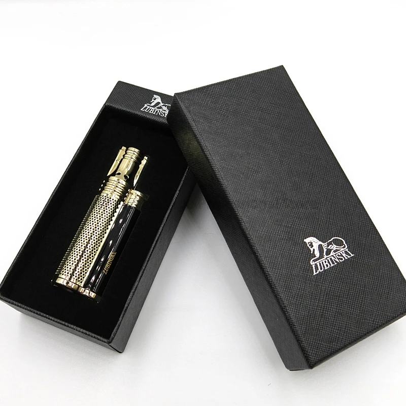 LUBINSKI Metal 1 Torch Jet Flame Cigar Cigarette Lighter Windproof With Punch Refillable Smoking Tool | Дом и сад
