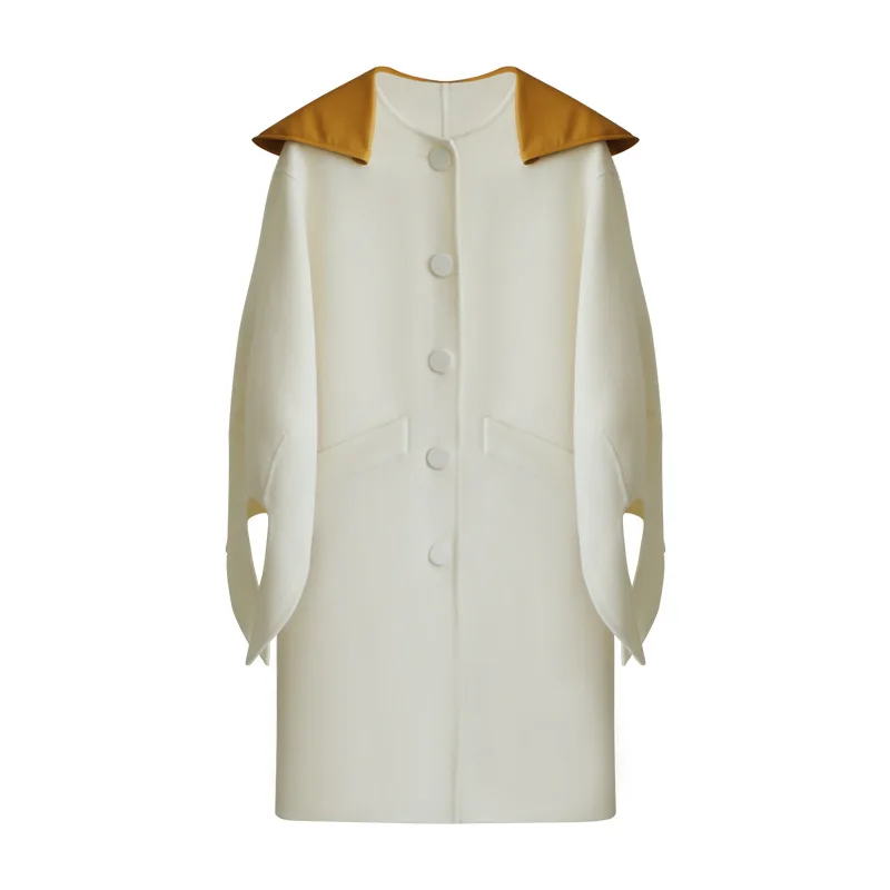 

Fashion Women Christmas Wool Overcoat Solid Wool Rabbit hair Long Coat Women Woolen Women Coat