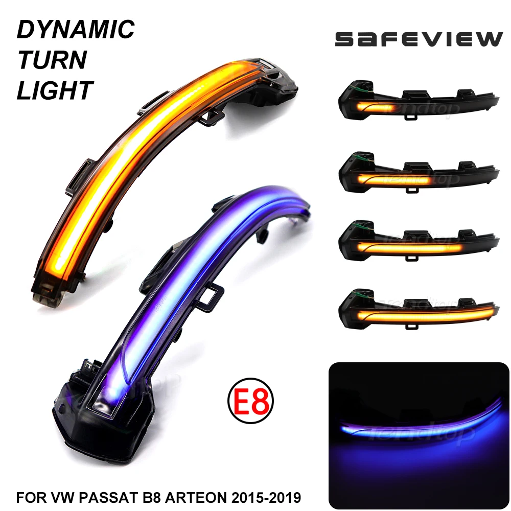 

2Pcs LED Blinker Dynamic Turn Signal Light Rearview Mirror Blinker Indicator Lamp For VW Passat B8 2015-2019 Arteon 2016 2017