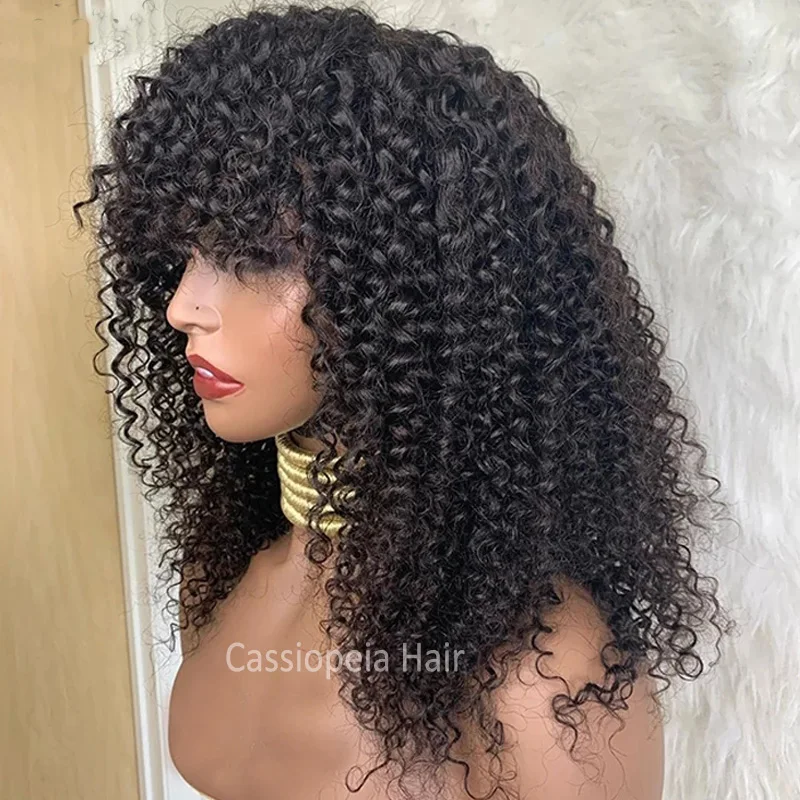 Fiyat 20 Inç 250% Yoğunluk Kıvırcık Ipek Taban Derisi üst Peruk Patlama Tutkalsız Moğol Kinky Kıvırcık Tam Makine Yapımı Peruk Kadınlar Için