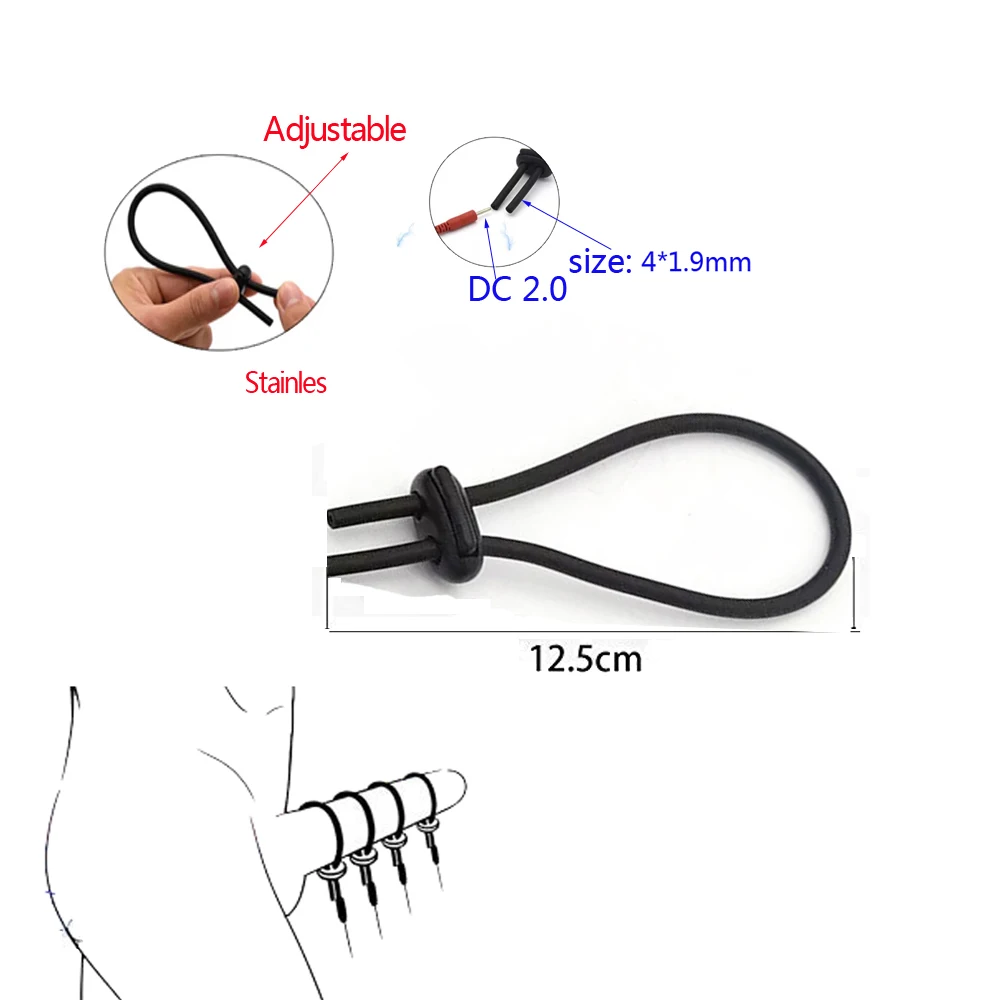 Электрошоковый стимулятор для пениса штекер Кольца массажная подушка