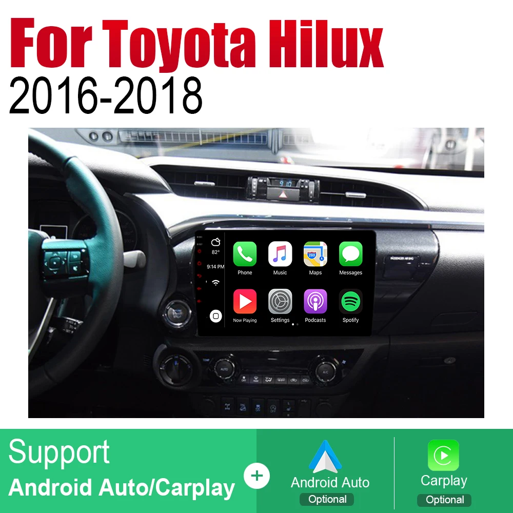 Для Toyota Hilux 2016 2017 2018 Авто Радио 2 Din Android автомобильный плеер GPS Навигация BT Wifi карта