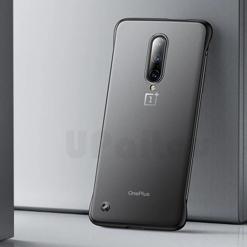 Black-No Ring UPaitou Бескаркасный Прозрачный чехол для Oneplus 1+ 7 Pro 6 6T чехол матовый Жесткий Чехол для Oneplus 7Pro 1+ 7 с Чехол с кольцом для пальца - Цвет: Black-No Ring