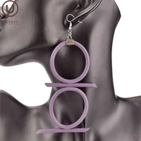 ukebay new purple long earrings for women ethnic drop earrings round gothic rubber jewelry ear accessories for party gift woman