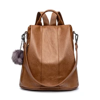 2021 casual soft pu backpack women waterproof school bags for teenage girls high quality fashion travel tote packbag