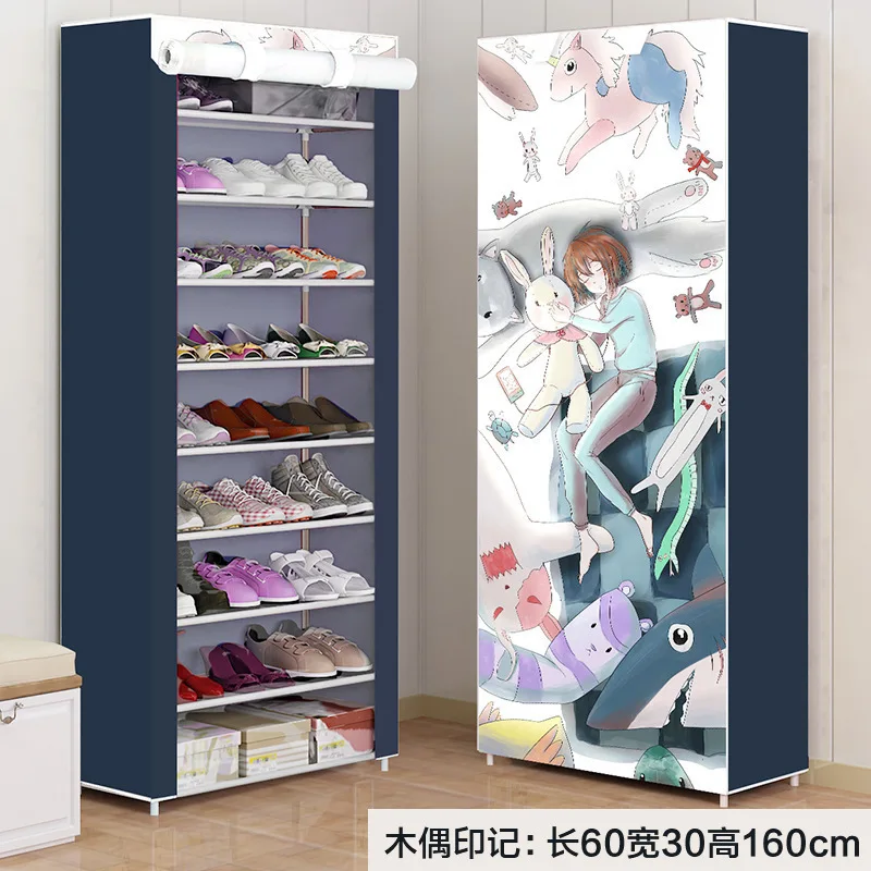 

Simple Non-Woven Wardrobe Simple Dustproof Cloth Art Cabinet Folding Assembly Storage Reinforced Hanging Clothes