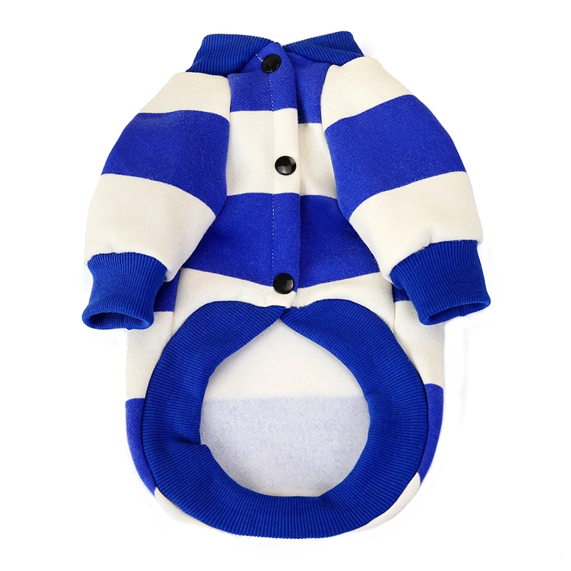 Теплая одежда для собак полосатая Толстовка осенне зимняя мягкая рубашка