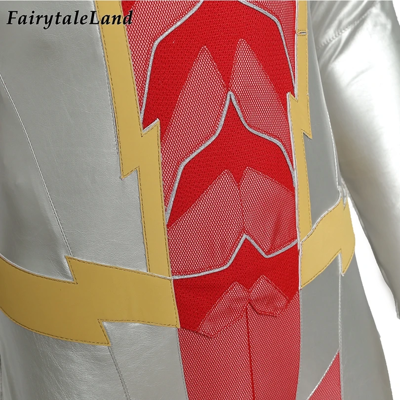

Newest Superhero Kid Flash Cosplay Impulse Costume Halloween Flash Jumpsuit Custom Made Bart Allen Outfit with Boots