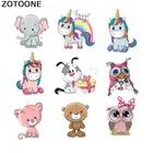 ZOTOONEДетские платья-футболки с нашивками из мультфильма Железный нашивки в форме Единорога, стираемые наклейки аппликация для термопечати