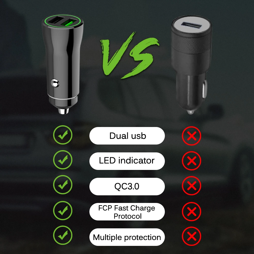 Onever автомобильное зарядное устройство QC3.0 USB для телефона Быстрая зарядка