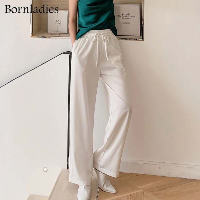 Штаны Женские однотонные атласные с высокой талией и широкими штанинами |