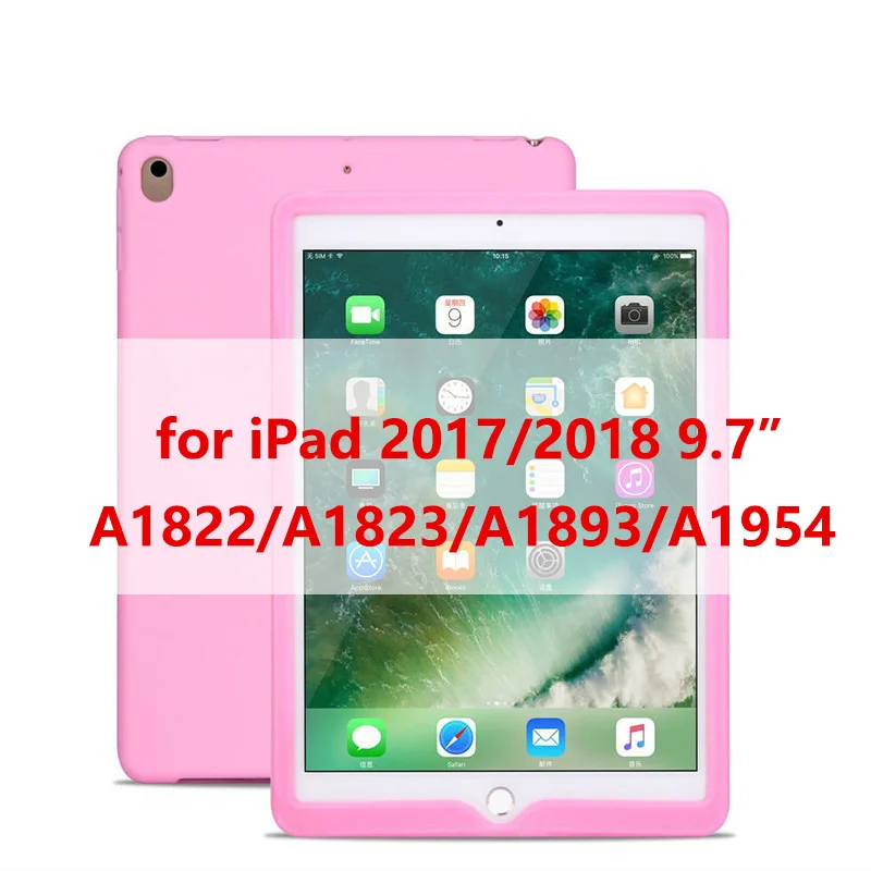 2017 2018 case f Tablet Silicone Case for iPad 9.7 Air 2 Case Soft Shockproof 360° Protection Back Shell Cover for iPad mini 2 3 4 Case - Цвет: 2017 2018 case f