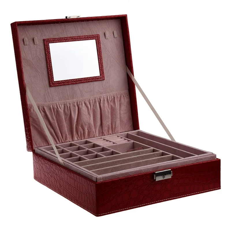 

Woman Lady Girls Actress Portable Travel Jewelry Organizer Earring/Ring/Necklace/Watch Etc Cosmetic Storage Container Box Case R