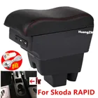 Подлокотник для Skoda RAPID для Volkswagen VW Polo 2020, автомобильный подлокотник, Модернизированный центральный ящик для хранения, автомобильные аксессуары, интерьер USB