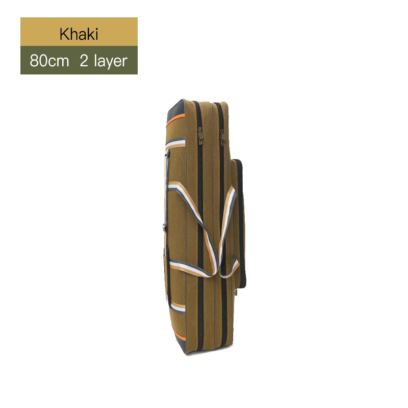 2 Layer 80cm Khaki 2/3/4 слоя из плотной ткани на открытом воздухе мешок рыболовной удочки Водонепроницаемый сумки для рыбалки рыболовные снасти сумка Многофункциональный рюкзак для рыбалки XA157G - Цвет: 2 Layer 80cm Khaki
