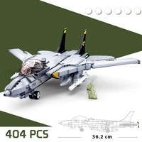 404 pcs usa f14 tie fighter jet plane f 15 eagle building blocks toy fighter ww2 soldier doll model kit army technical airplane