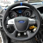 Чехол из натуральной кожи для руля Ford Focus 2011-2014 C-Max (Grand C-Max) 2010-2015 Kuga 2012-2016