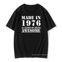 all original parts made in 1976 t shirt 45th birthday gift unique cotton retro oversized tshirts male funny daddy tops tee