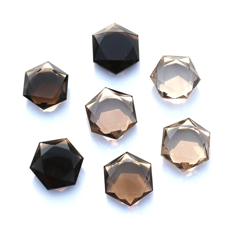 

1 Pcs Natural Clear Smoky Quartz Crystal Hexameron For Pendant
