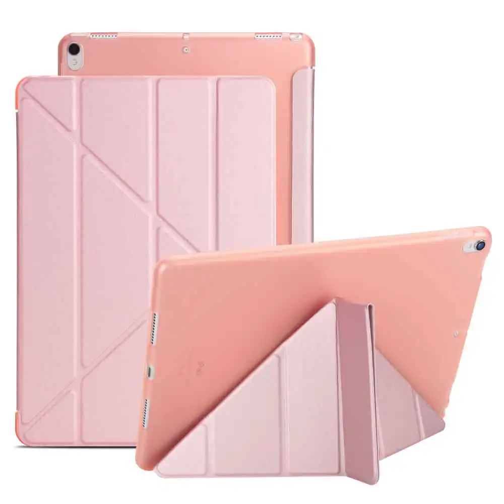 S-Rose Gold Чехол для iPad Air 2(), тонкий кожаный мягкий ТПУ чехол с подставкой для iPad 6 Air2 A1566 A1567 со стилусом+ плёнкой - Цвет: S-Rose Gold