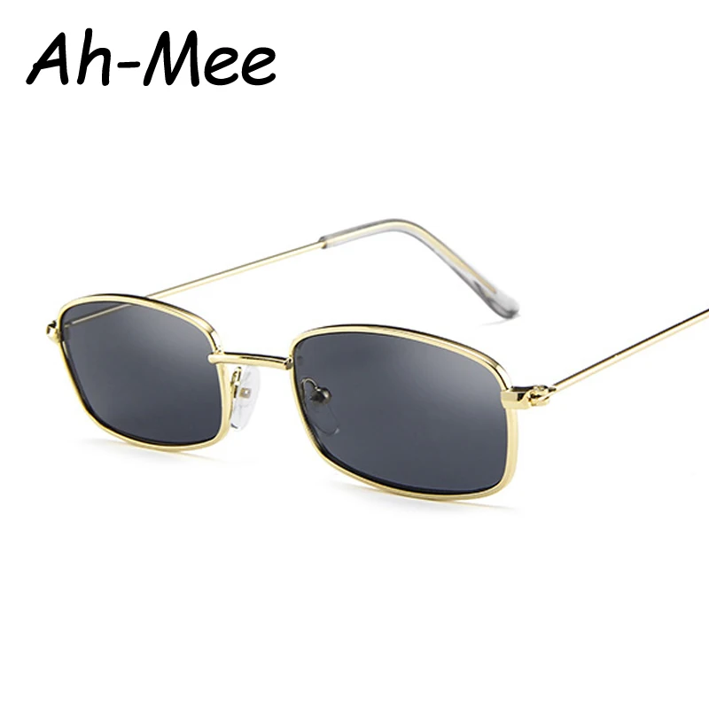 Очки солнцезащитные мужские и женские квадратные с чёрными линзами в стиле ретро