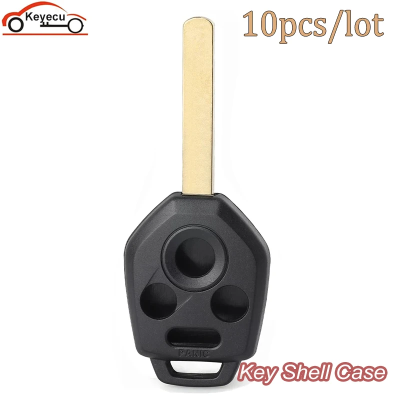 

KEYECU 10pcs 4 Button Uncut Remote Key Shell Case with NO. 65 Uncut Blade for Subaru Legacy Outback XV Forester