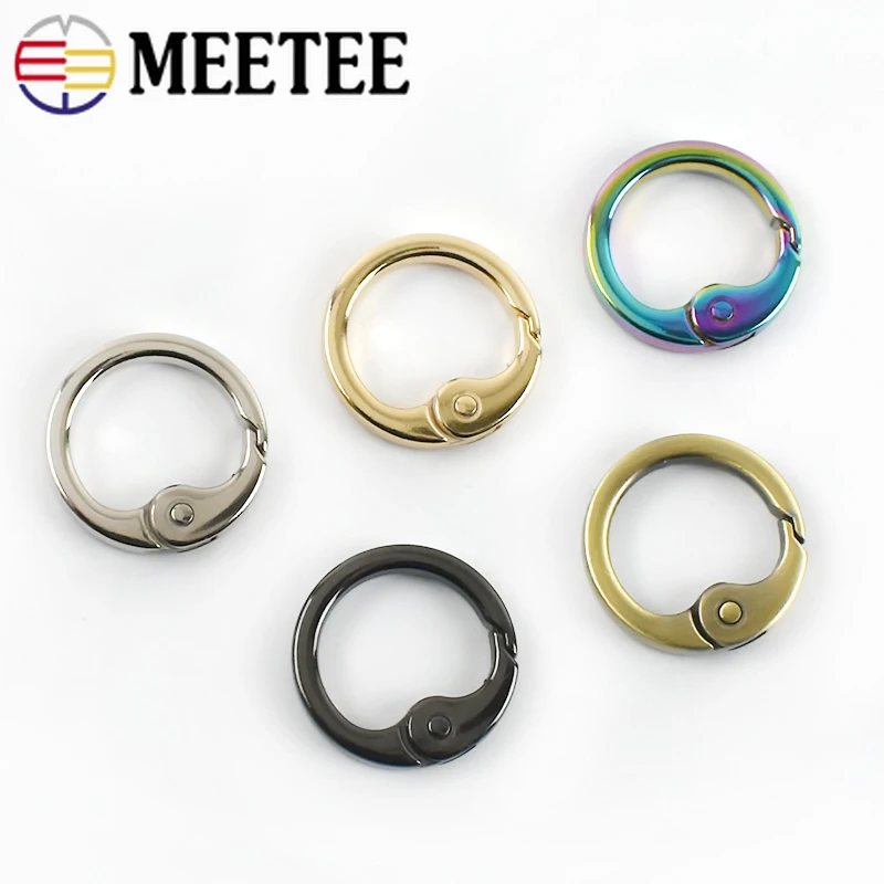 Meetee 5/10Pcs 20mm Metal O Rings Open Spring Buckles Bag Strap Connector Decorative Clasps DIY Bags Hardware Accessories | Дом и сад
