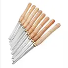 Высокоскоростной стальной токарный станок ALLSOME HT2864, инструменты для токарной обработки древесины, с деревянной рукояткой, деревообрабатывающий инструмент, 8 типов, прочный