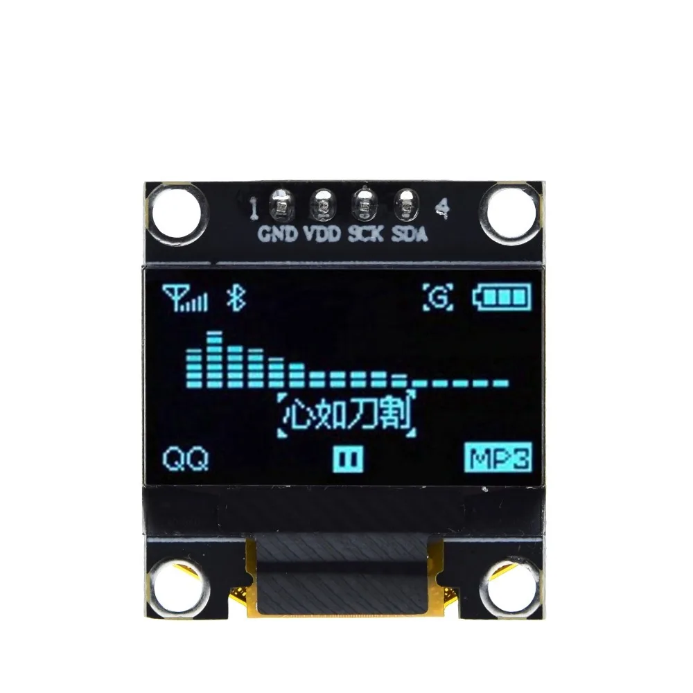 TZT 0.96 inch IIC Serial White OLED Display Module 128X64 I2C SSD1306 12864 LCD Screen Board GND VCC SCL SDA 0.96" for Arduino