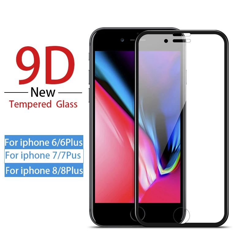 9D закаленное стекло для Apple iPhone 6 7 8 Plus полное покрытие защитная пленка ipfone 13 12 mini 11