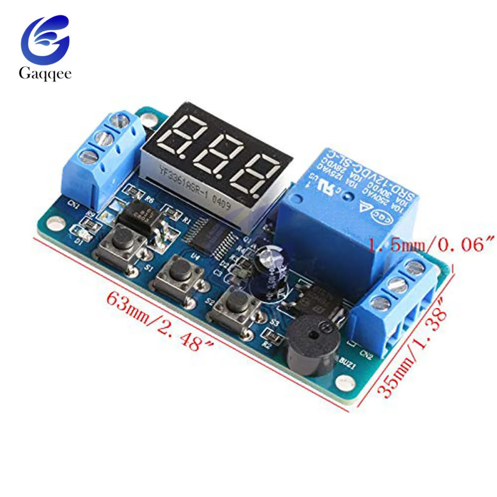 12 В постоянного тока реле таймера задержки светодиодный цифровой дисплей
