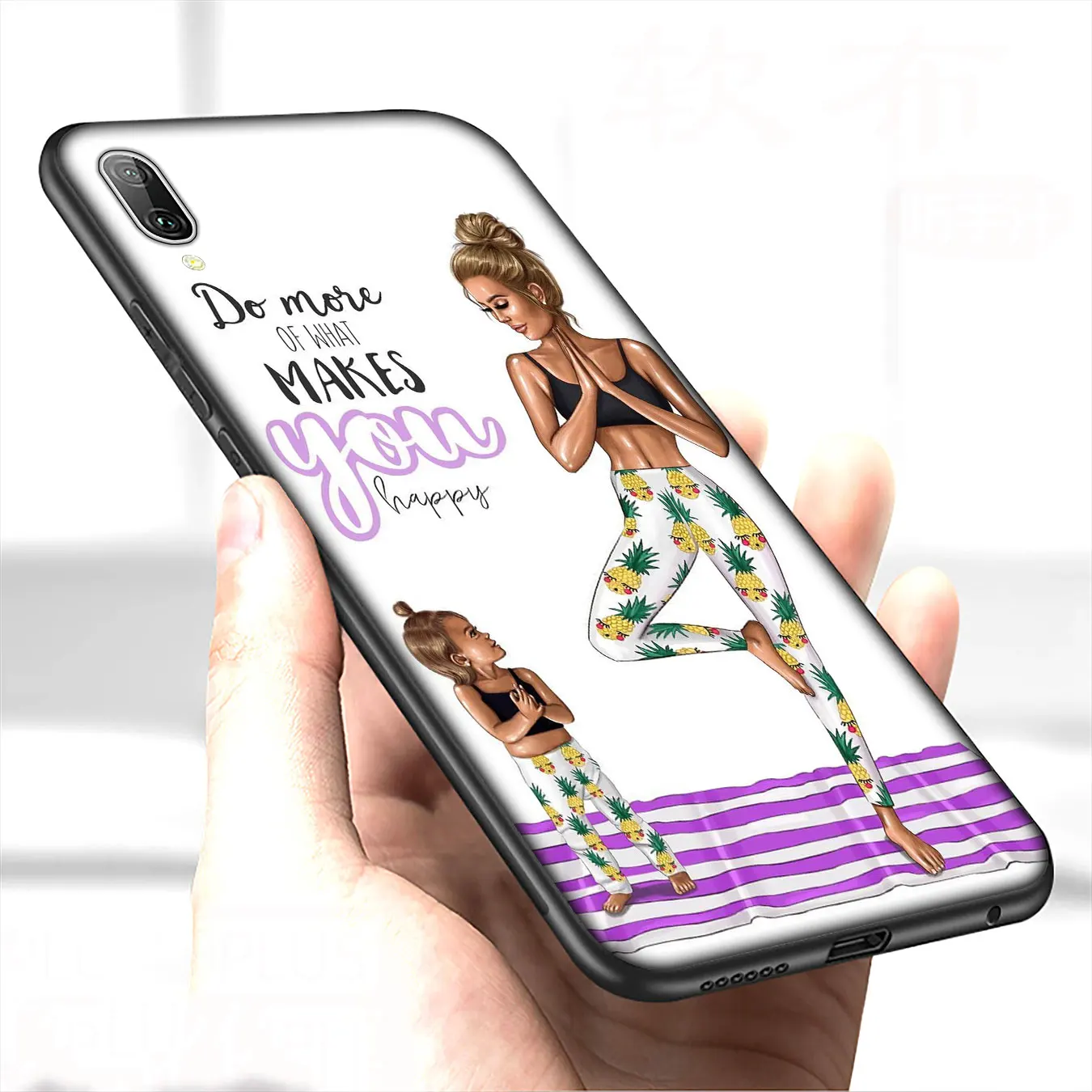 Black Brown Hair princess Baby Mom Girl Soft Case for Huawei Y9 Y7 Y6 Prime 2019 Honor 20 10 9 9X 8C 8X 8 Lite 7C 7X 7A Pro |