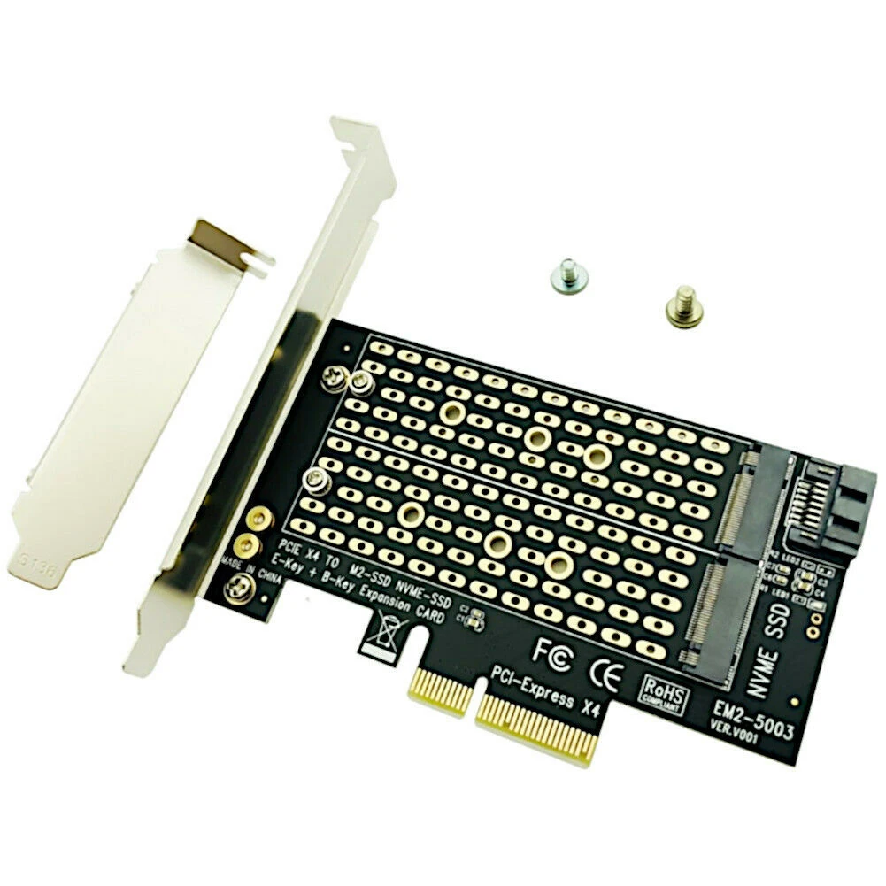 For Computer X4 X8 X16 Adapter High Speed Mini NVME M.2 NGFF To Desktop PCIe Expansion Card PCI Express Converter Dual SSD SATA |