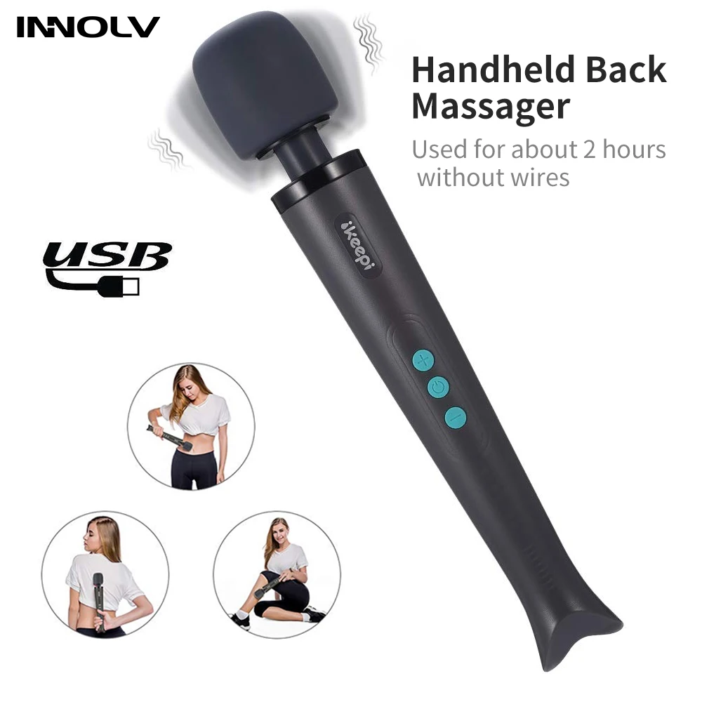 Ручной массажер для спины боли в талии Вибрирующая терапия мощная беспроводная