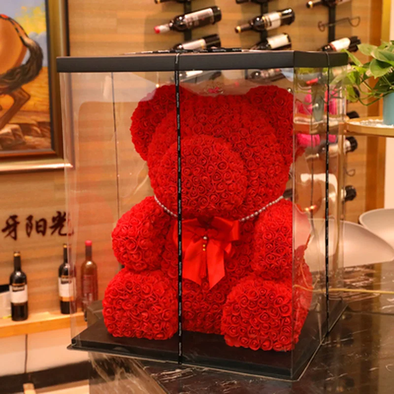 

40CM TEDDY BEAR ROSES ARTIFICIAL FLOWERS HEART BEAR OF ROSES WOMEN VALENTINES DAY WEDDING GIFTS HOME WEDDING FESTIVAL GIFT CRAFT