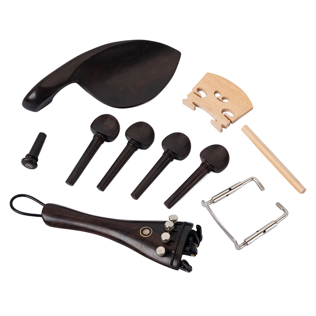 

Ebony Violin Instrument DIY Parts Chinrest Pins Unit Accessories Kit Durable