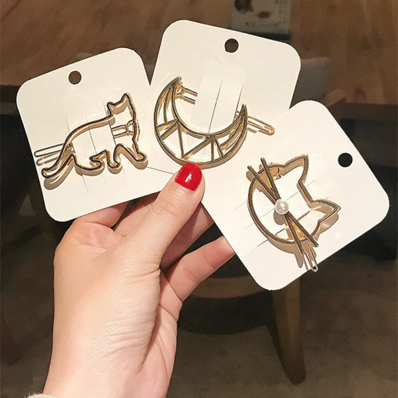 1 шт. Модный милый зажим для волос из цинкового сплава в форме кошки женщин и