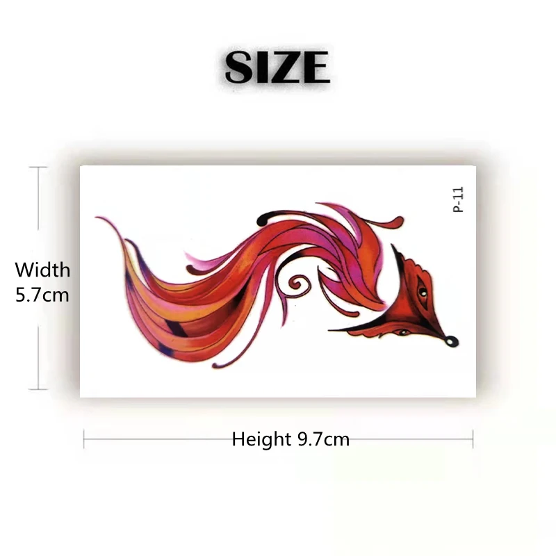 Waterproof Temporary Tattoos Stickers Totem Cute Fox Wolf Tattoo Women's Flower Sticker Arm Fake Sleeves Flash Body Art Male