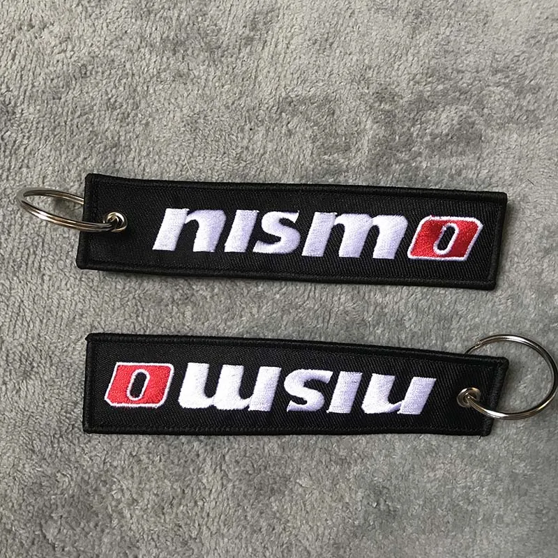 

Exquisite embroidery nylon Weaving Car key ring for Nissan Nismo Almera Juke Qashqai tag keychain auto motorcycle accessories